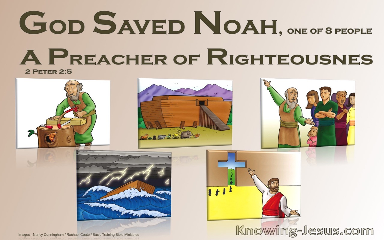 2 Peter 2:5 Did Saved Noah A Preacher Of Righteousness (beige)